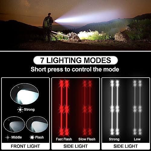 Spurtar Spurtar 7 Modes Solar Flashlights with Car Safety Hammer, Seatbelt Cutter, Compass & Magnet, 2000 mAh Multi Function Tactical Flashlight, Emergency Flashlight for Car, LED Flashlight, Black