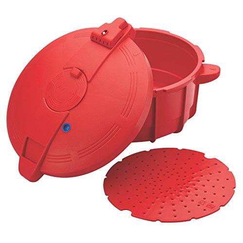 SilverStone SilverStone 51388 Microwave BPA Free Microwave Pressure Cooker - 3.4 Quart, Red