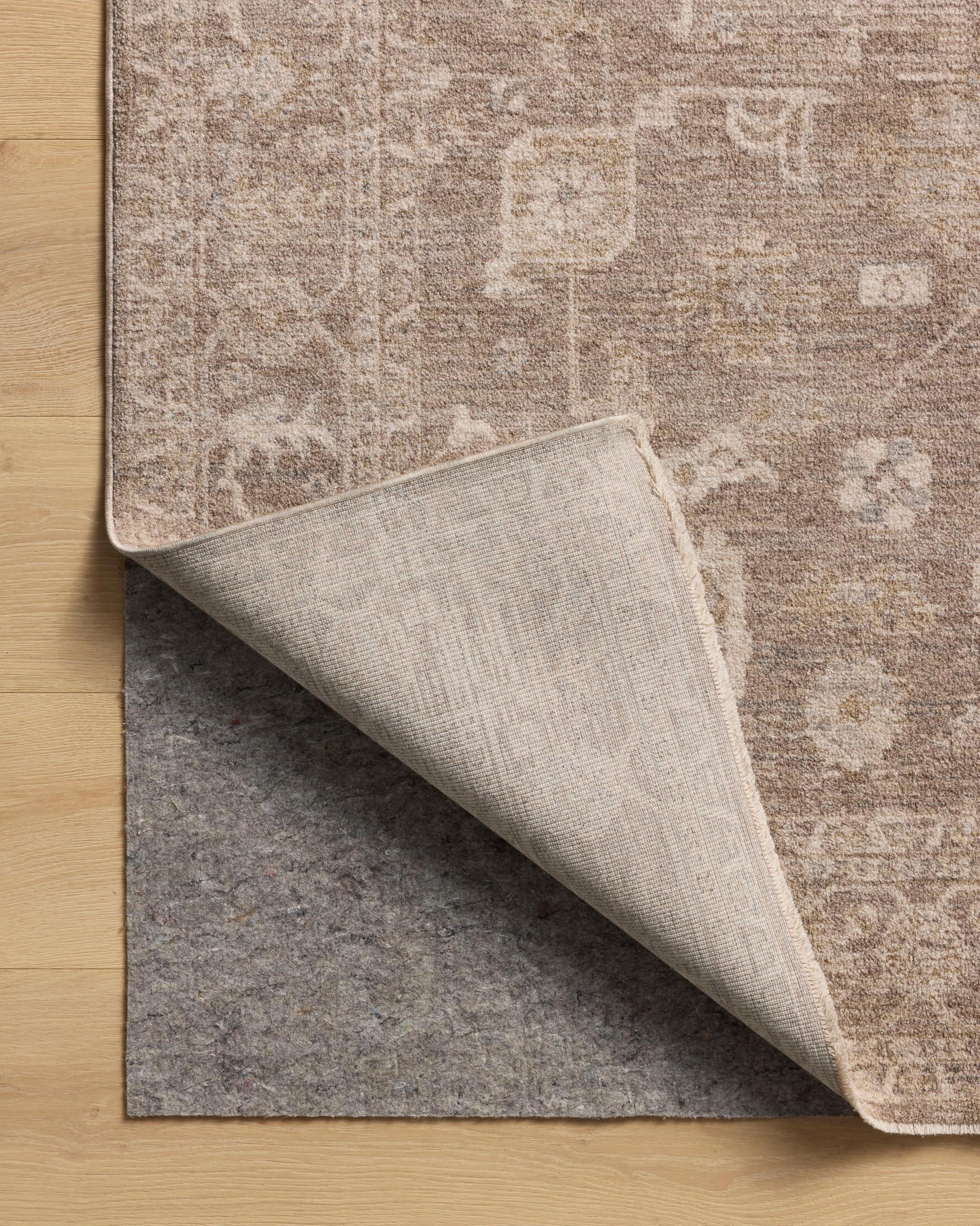 Loloi Loloi Chris Loves Julia Louisa Collection LOI-03 Taupe/Ivory 5'-3" x 5'-3", .38" Pile Height, Round Area Rug