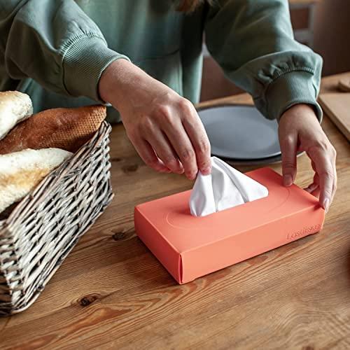 LastTissue LastTissue Reusable Tissue Box - with 18 Organic Soft Cotton Wipes, Eco Friendly and Sustainable Tissue Holder and Facial Tissues for Nose, Can be used as Paper Towels for Household