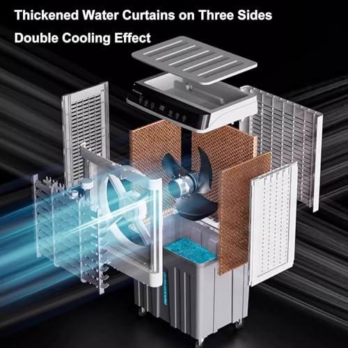 WXXSHGDW WXXSHGDW Evaporative Air Cooler for Room, 3 in 1 Portable Swamp Cooler, Air Conditioner Portable, 90Oscillation, 3 Speed 7.5H Timer, 75L Large Capacity Water Tank for Garage, Patio, Outdoor