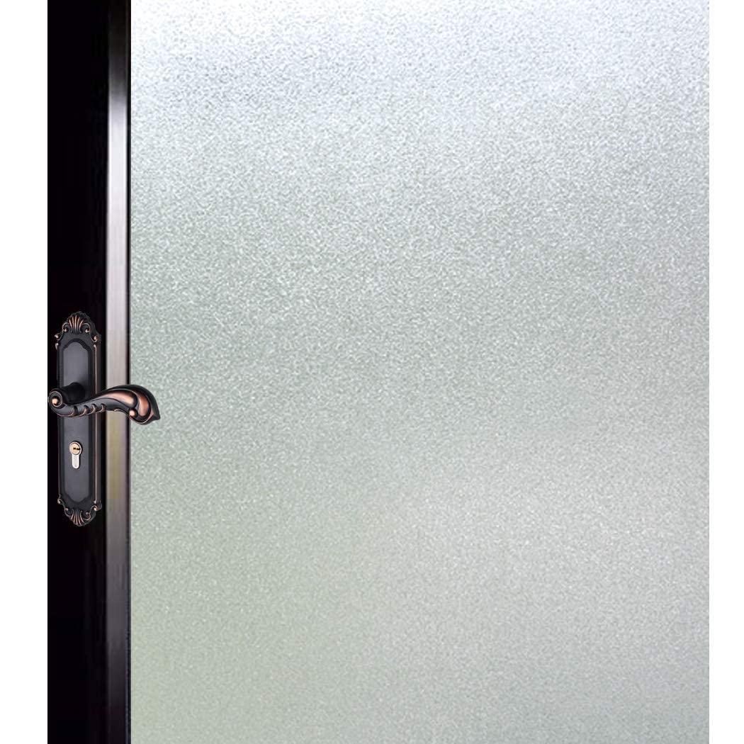 DUOFIRE DUOFIRE Privacy Window Film Natural Frosted Glass Film Static Cling Glass Film No Glue Anti-UV Window Sticker Non Adhesive for Privacy Office Meeting Room Bathroom Living Room 47.2in. x 157.4in. S001