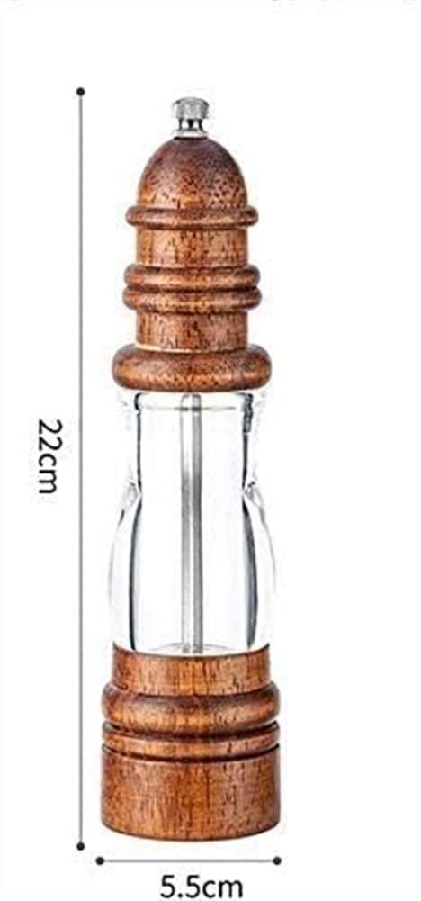 SMSOM SMSOM Salt and Pepper Grinders Set, Wooden Salt and Pepper Mills Shakers Kit Ceramic Rotor, Manual Salt Grinder Pepper Mill, Adjustable Coarseness, Kitchen Tool