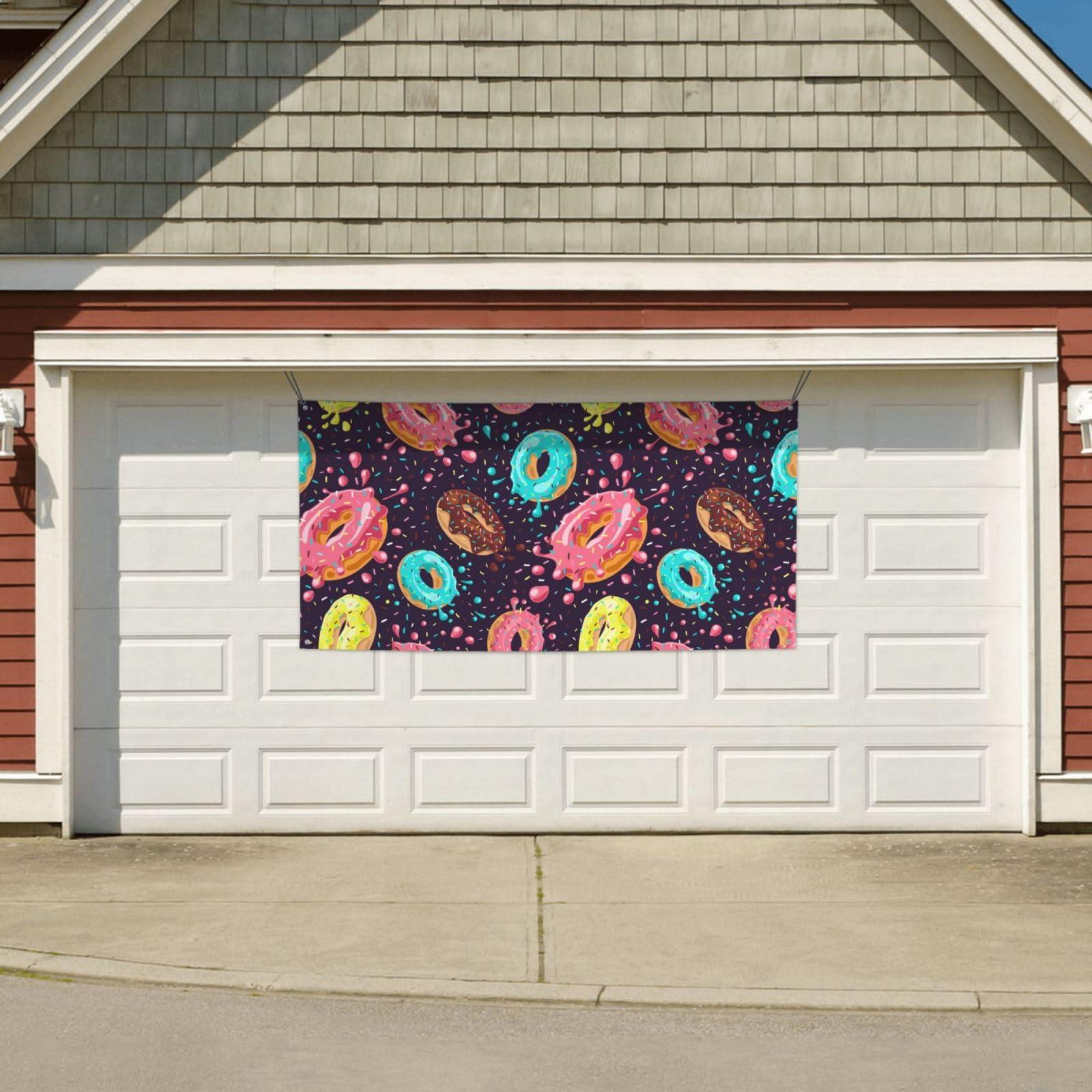 FGDIUCVN FGDIUCVN Donat Banner,Happy Birthday Banner for Men Women Congratulations Banner Graduation Banner Funny Banners for Room Outside Wall Hanging Party Backdrop Decorations(24x47 in)