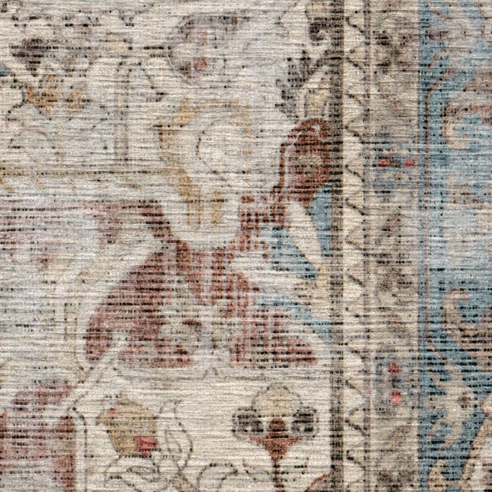 RUGGABLE Ruggable Washable 2x3 Area Rug, Kamran Coral, Premium Vintage Rugs for Living Room, Bedroom, Kitchen, Office, Classroom with Gripper Non Slip Pad