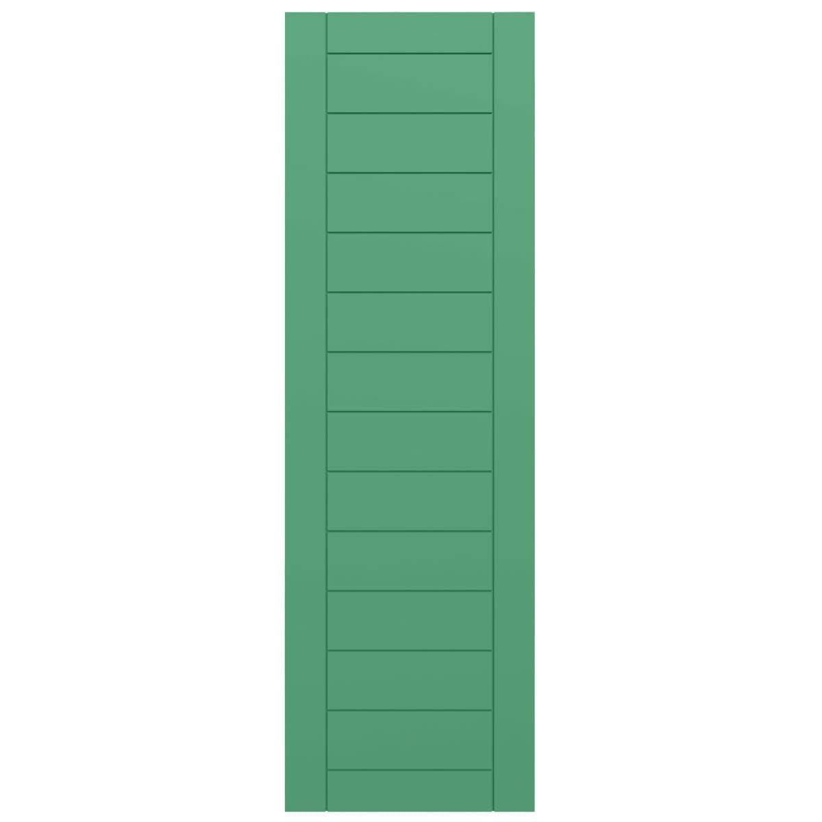 Ekena Millwork Ekena Millwork TFP001HF18X032LP True Fit PVC Horizontal Slat Framed Modern Style Fixed Mount Shutters, (Per Pair-Hardware Not Included), 18-in. W x 32-in. H, Lily Pads