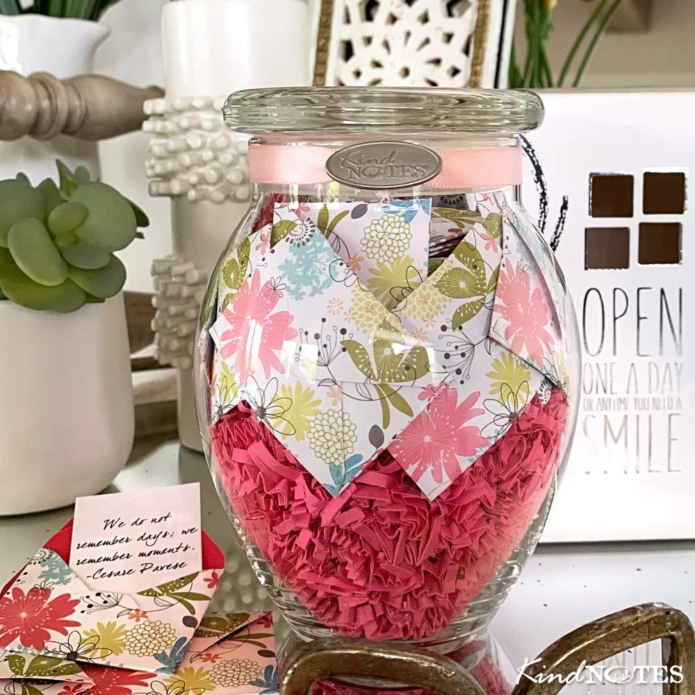 KindNotes KindNotes Glass Keepsake Gift Jar with Sympathy Messages - Refreshing Floral