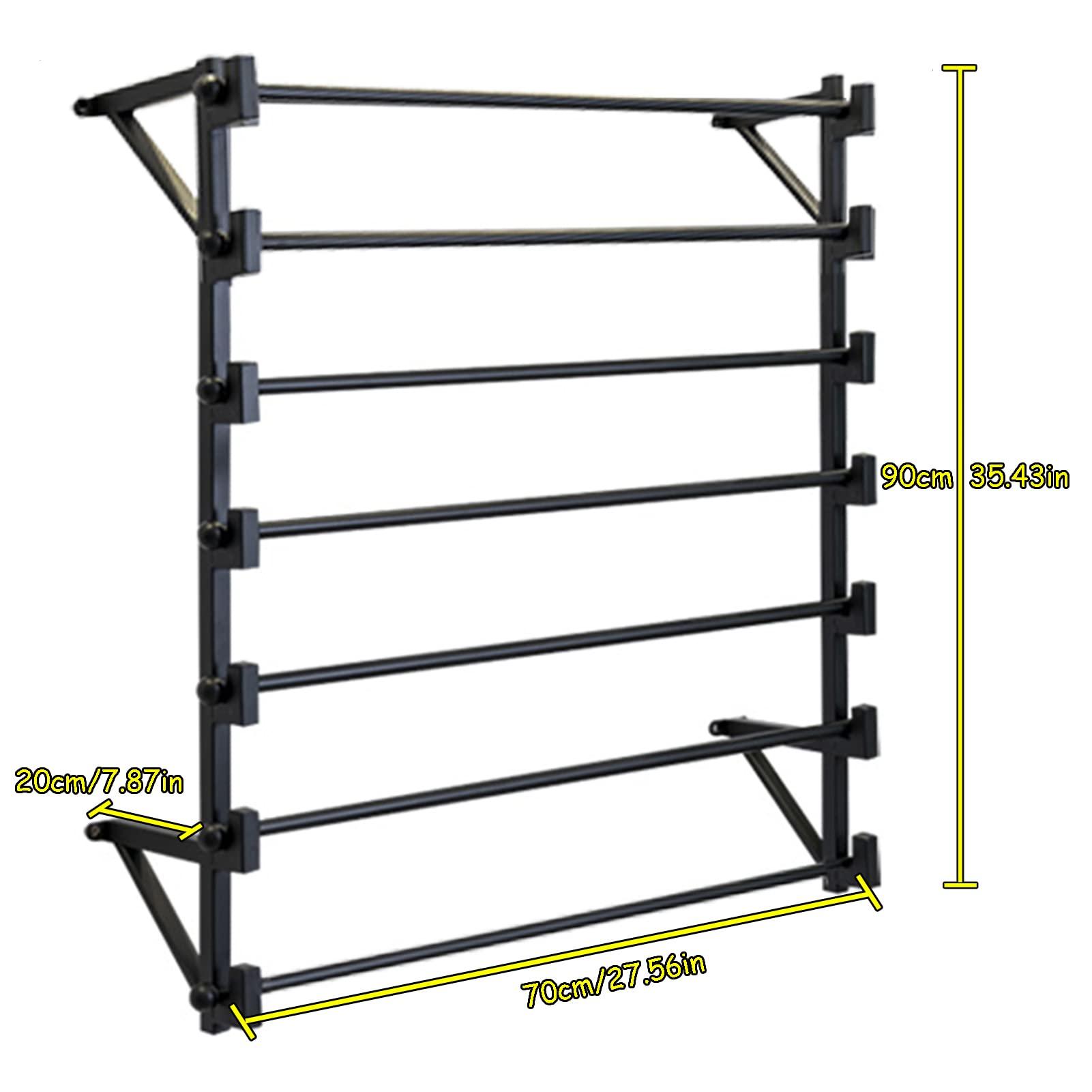 FWTXZTER FWTXZTER Wall Mounted Display Rack, 7-Layer Wall Wrapping Paper Ribbon Organizer for Flower Shop, Tie Scarf Rack Belt Towel Holder Retail Stores Metal Shelving