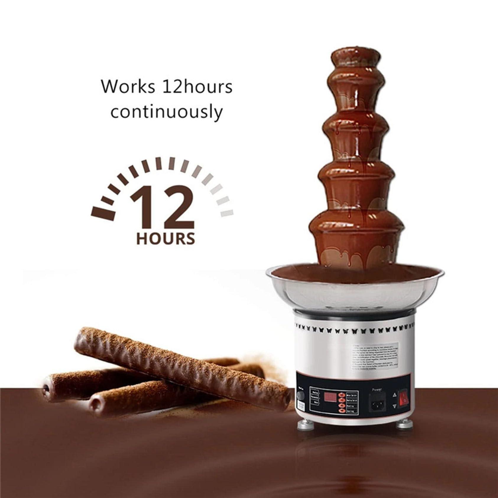 RESKIU RESKIU Commercial Chocolate Fountain Fountain - 4 Tiers Stainless Steel Sauce Melting Pot, Sauce Heater for Party Restaurant Wedding Buffet Equipment