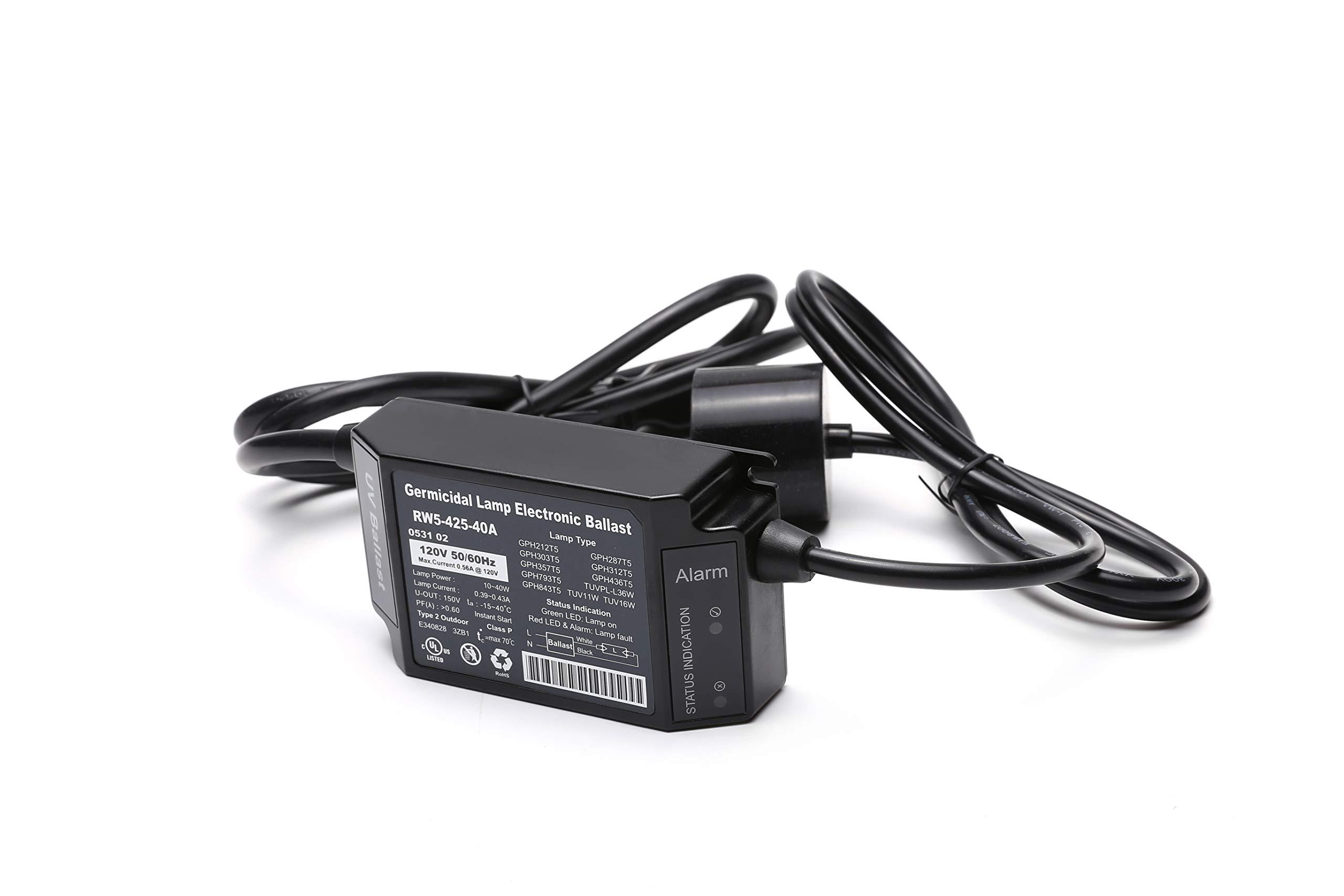 HQUA HQUA-OWS-455EB 120V 25-40W Electronic Ballast for HQUA-OWS-12/6 UV Water Sterilizer, Ballast for UV Lamps, 2020 New Released