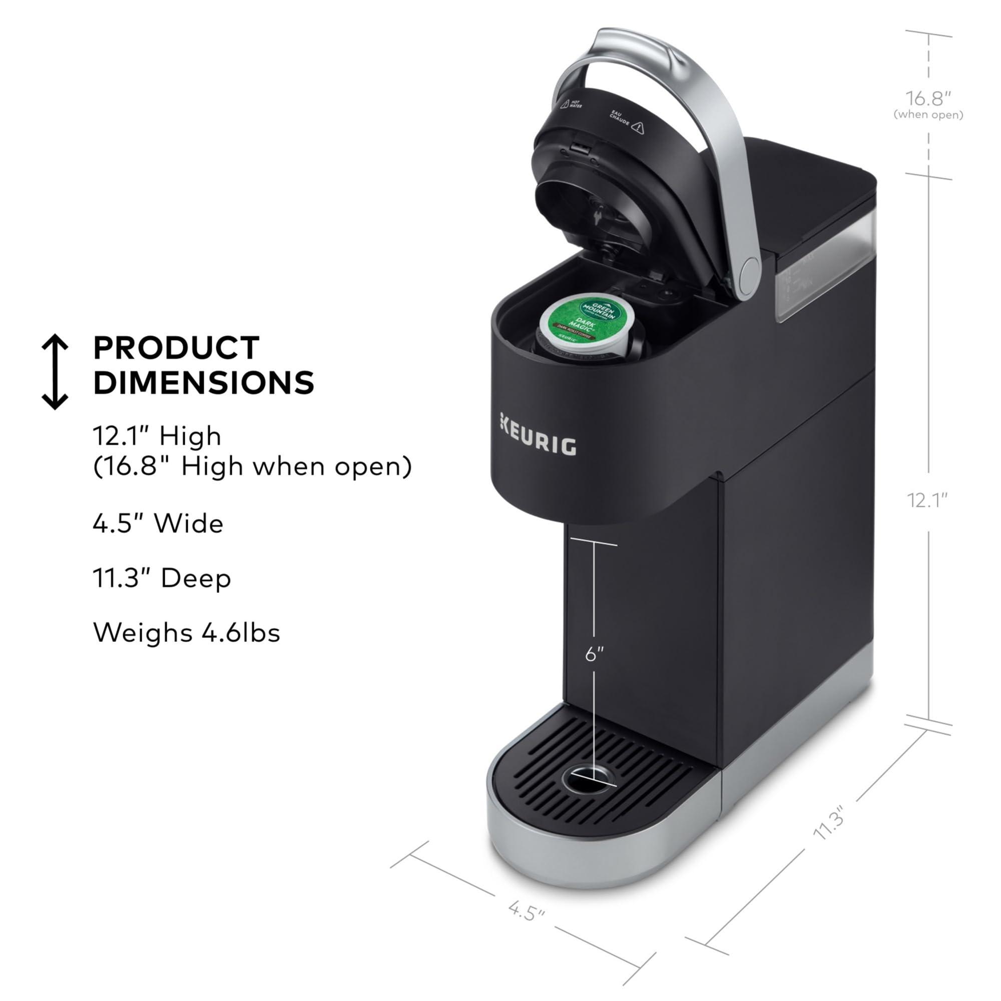 Keurig Keurig K-Mini Plus Single Serve K-Cup Pod Coffee Maker, with 6 to 12oz Brew Size, Stores up to 9 K-Cup Pods, Travel Mug Friendly, Matte Black