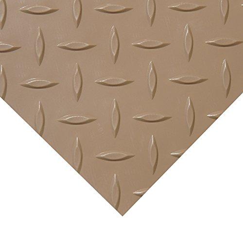 Rubber-Cal Rubber-Cal Diamond Plate Metallic PVC Flooring, Beige, 2.5mm x 4' x 5' (03-W266-BG-05)