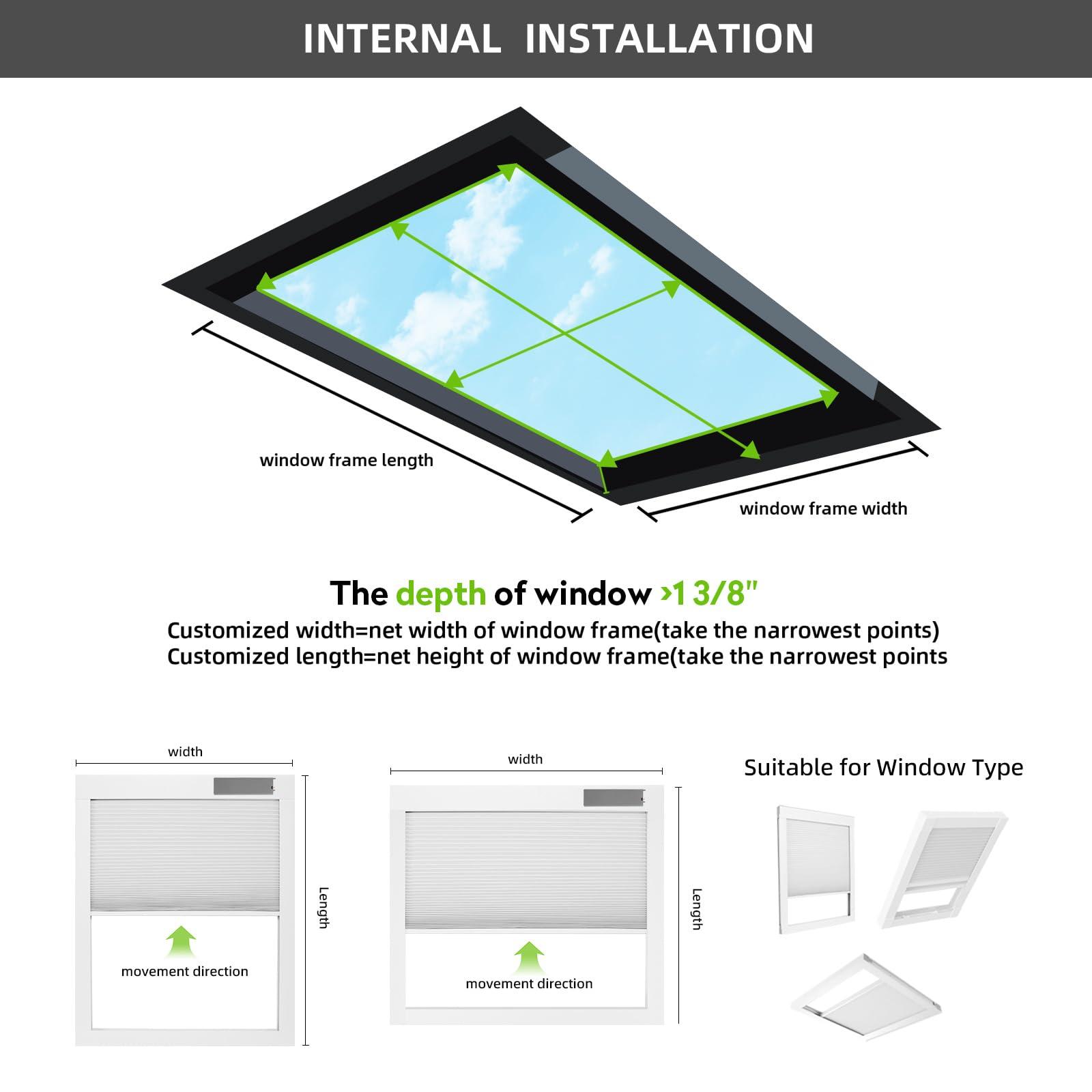 ZSTARR ZSTARR Motorized Skylight Shades Cellular Honeycomb Electric Blinds with Solar Panel Cordless Rechargeable Shades with Remote for Roof Inclined Plane Room Custom Size (BO Printed Wheat)