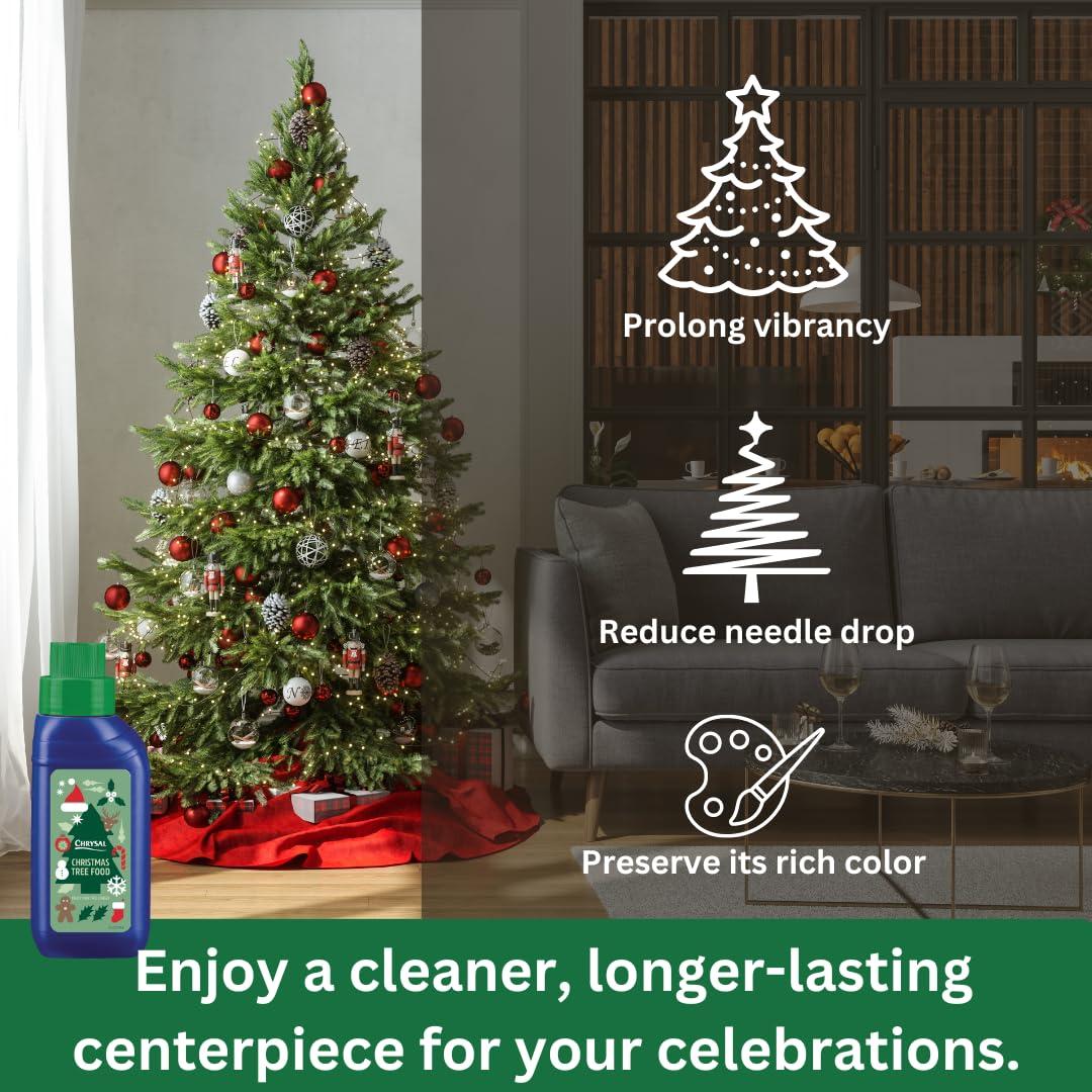 Chrysal Chrysal Christmas Tree Food Floral Supplies Christmas Tree Food Liquid for Pine Tree Christmas Tree Life Extender Plants Care for Greener & Stronger Christmas Trees Christmas Decorations