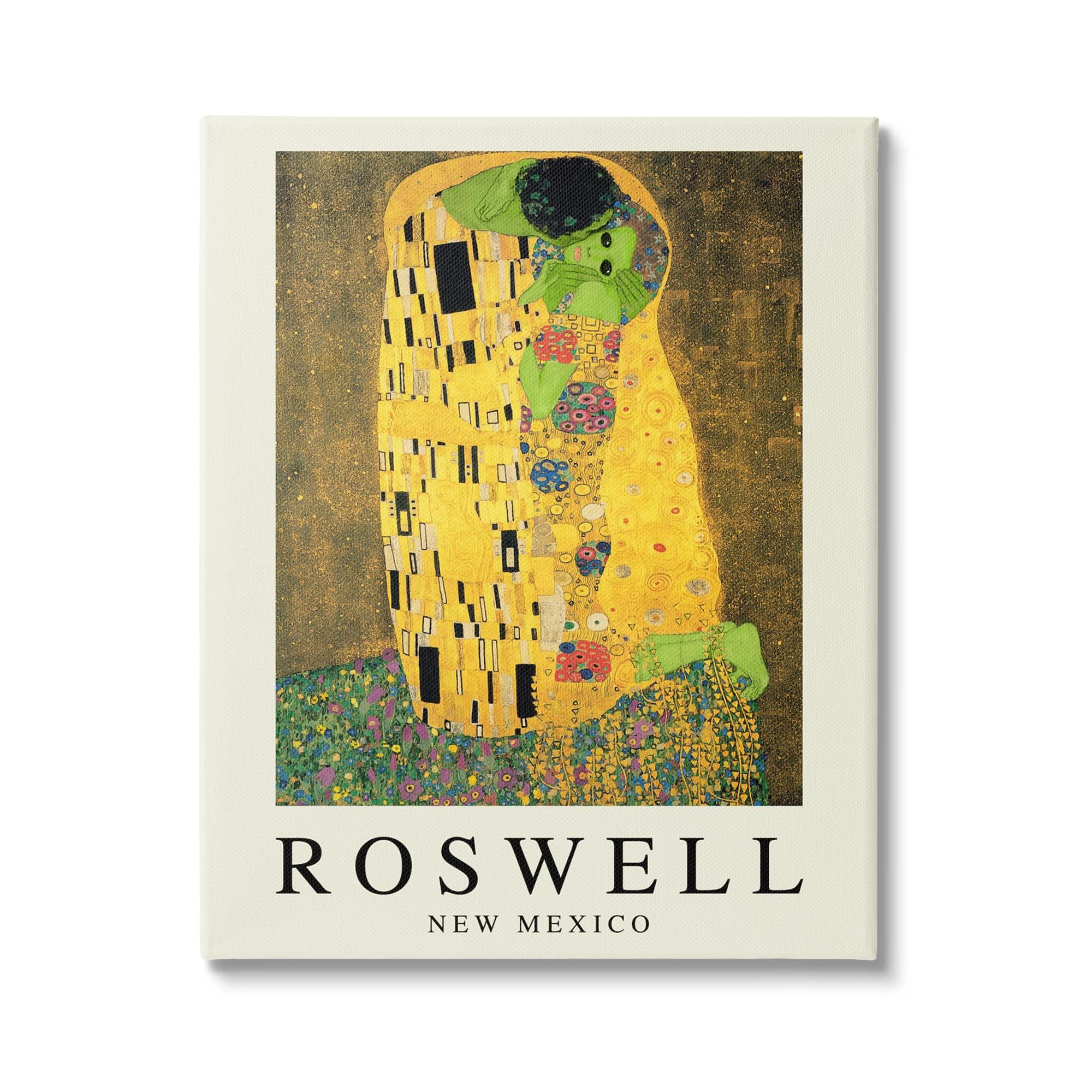 Stupell Industries Stupell Industries Funny Roswell NM Alien Klimt Canvas Wall Art, Design by Lil\' Rue