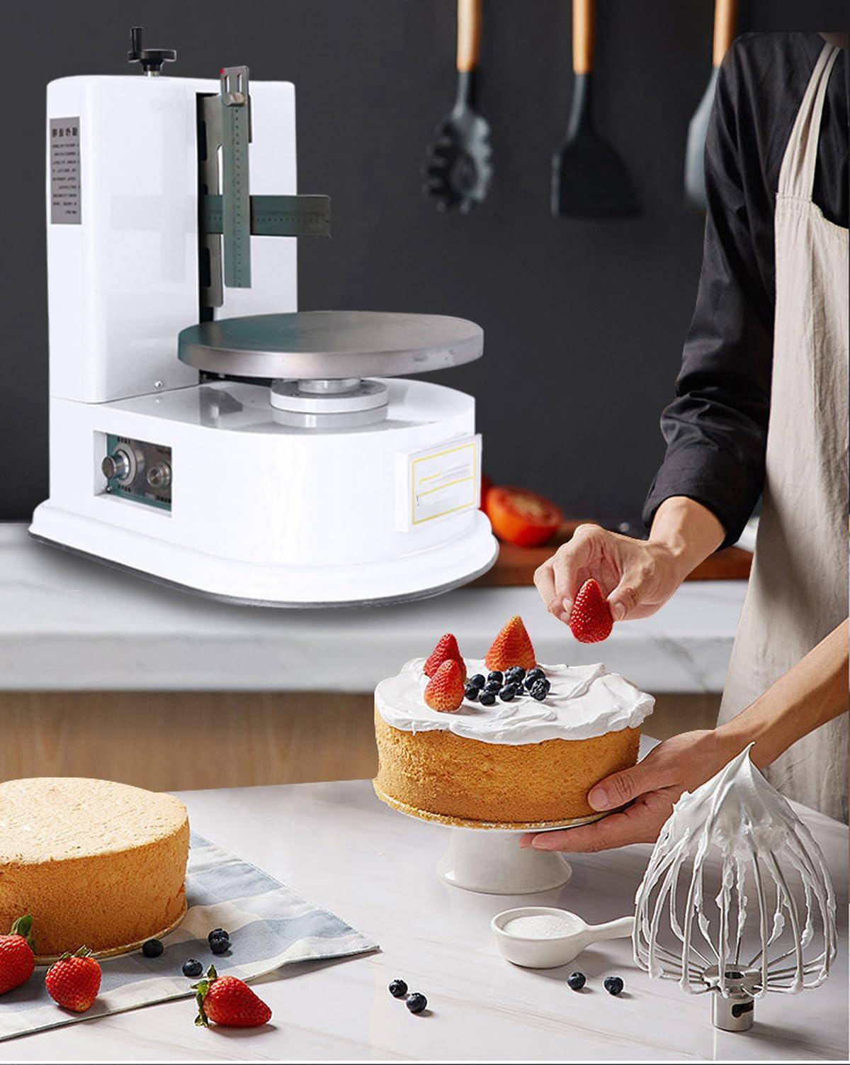 LWCHUANG LWCHUANG Fully Automatic Cake Decorating Machine, Automatic Cake Cream Spreading Machine, Surface Scraper Suitable for 4-12 inch Cakes, Adjustable Speed Cream Coating Smoothing Machine