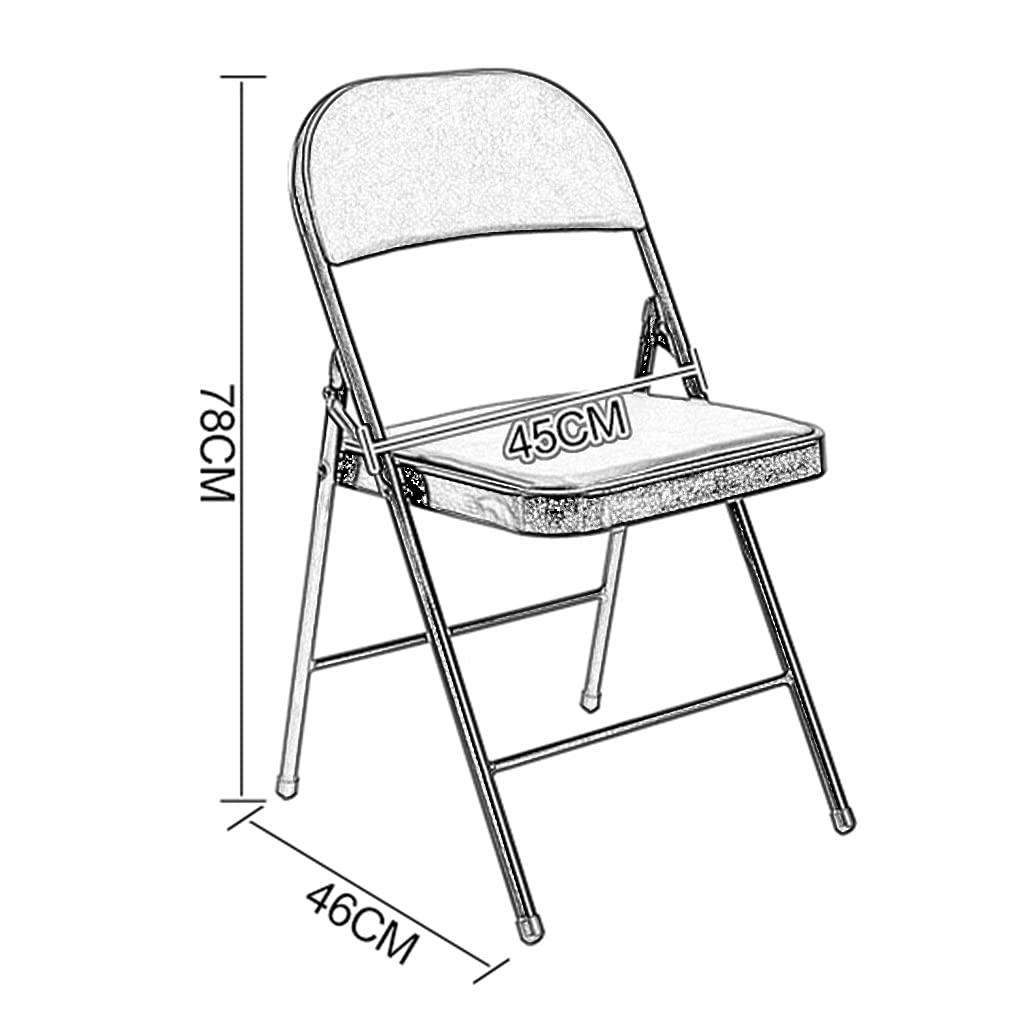 Folding Chairs Folding Chairs Furniture Foldable Back Rest Chair Comfortable Simple fold up Chair Folding Inverted Fitness Chair Ergonomic Chair Camping Chair (Color : Black, Size : 45 * 46 * 78cm)