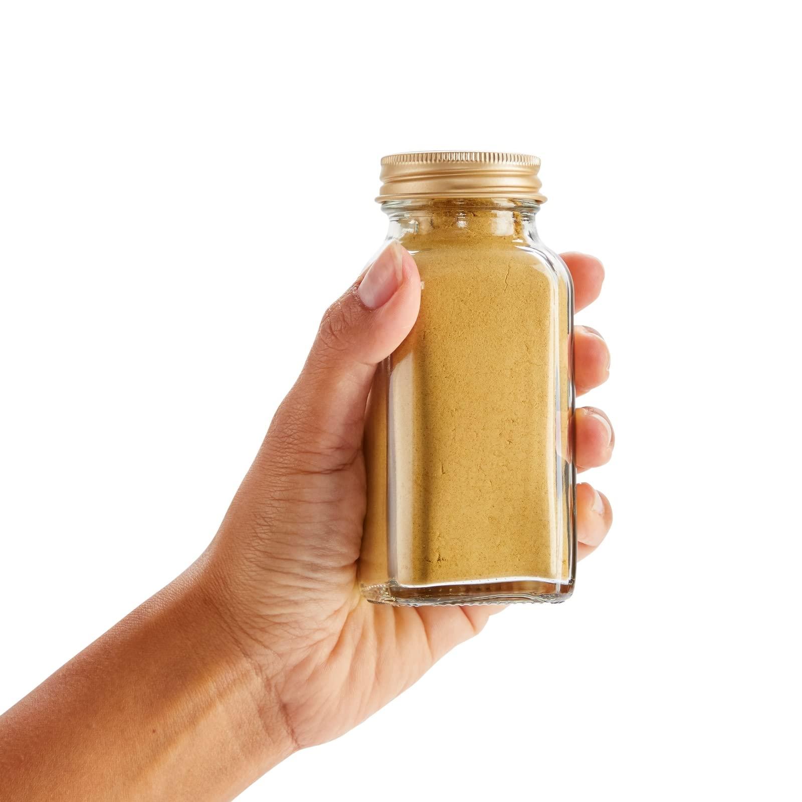 Talented Kitchen Talented Kitchen 24 Pack 6 Oz Glass Spice Jars with Shaker Lids, 328 Preprinted Labels, Gold Caps, and Gold Lids with Seasoning Containers Labels