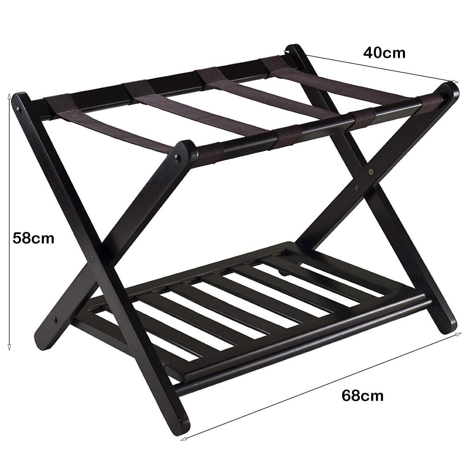 HomeLoft Basics Luggage Rack - Luggage Stand Rack, Suitcase Holder Foldable with Backrest for Hotel and Apartment, Hotel Room Foldable Solid Wooden Luggage Holder, Shelving Suitcase Backpack, Saving Space (Size : 1p