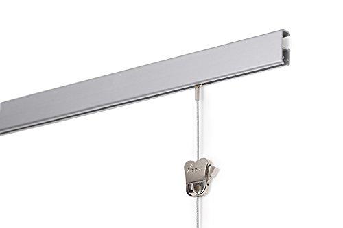 Stas Picture Hanging Systems STAS Art Hanging System: STAS cliprail pro alu 200cm 78.75 inch + Installation kit