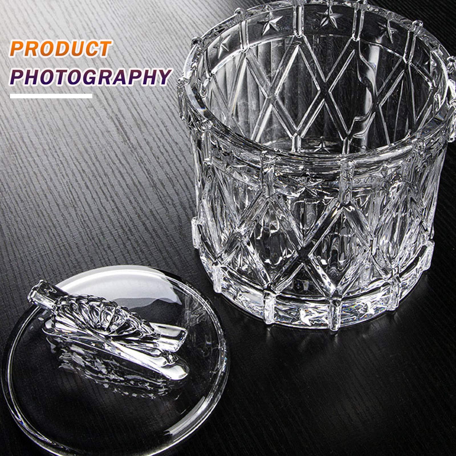 TWW TWW Glass Candy Dish with Lid, Clear Large Covered Candy Bowl, Crystal Candy Jar for Home Kitchen Office Desk,White