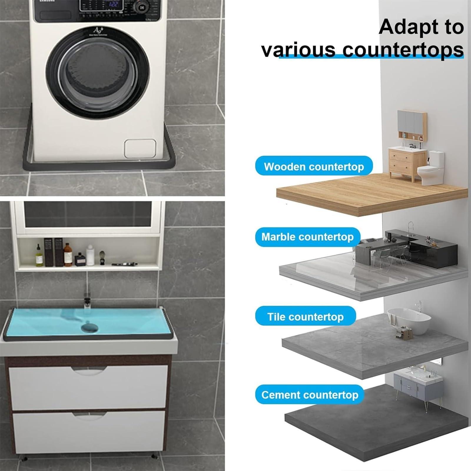 CUTSUGOK CUTSUGOK Clear Wet Room Floor Barrier Self-Adhesive Water Stopper Silicone Shower Door Threshold Water Dam for Kitchen Sink,Bathroom Floor,Shower Tray(White,1M)