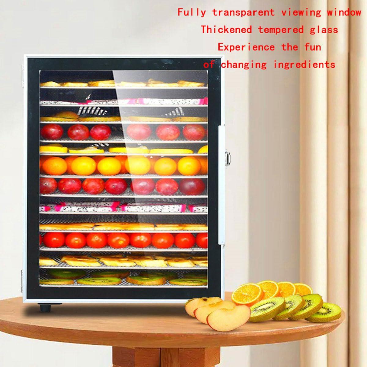 BDJSN Electric Food Dehydrator, 12 Trays Stainless Steel Fruit Dryer Machine, Large Capacity Adjustable Timer & Temperature Vegetables Preserver Machine for Jerky, Fruit, Meat, Veggies