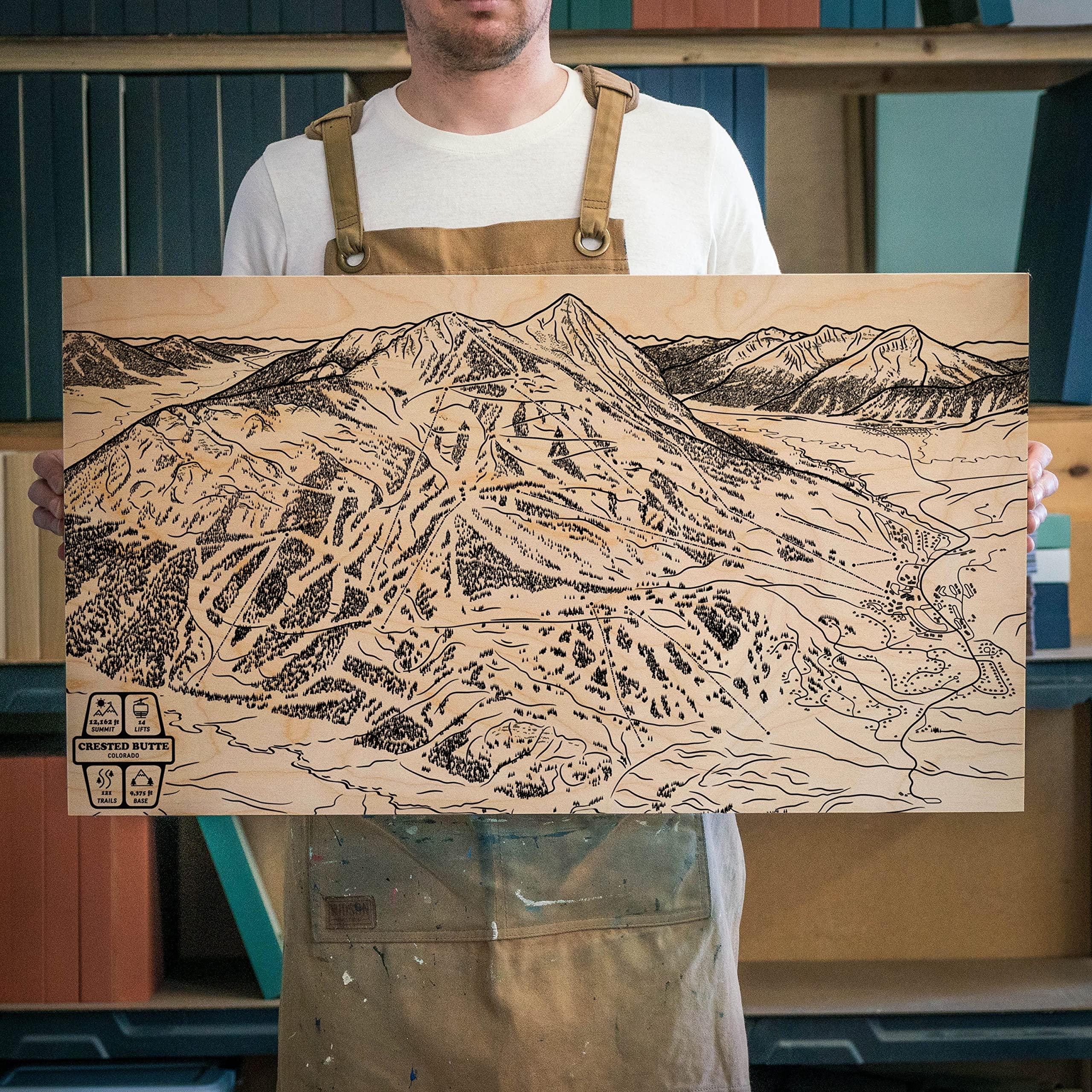 Benoit\'s Design Co. Crested Butte Colorado Ski Trail Map