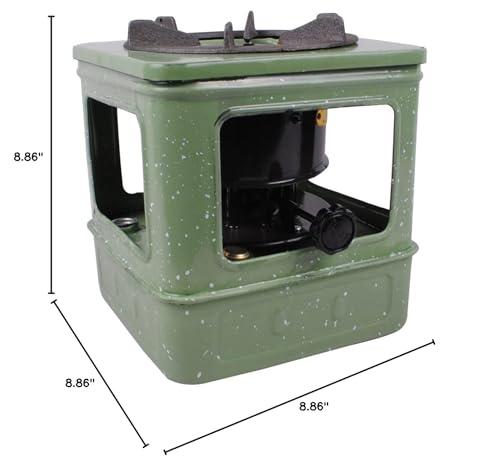 SHWE Kerosene Stove Small Kerosene Stove Adjustable Firepower Stove Outdoor Cooker Camping Oil Heaters Paraffin Stove (Color : Green)