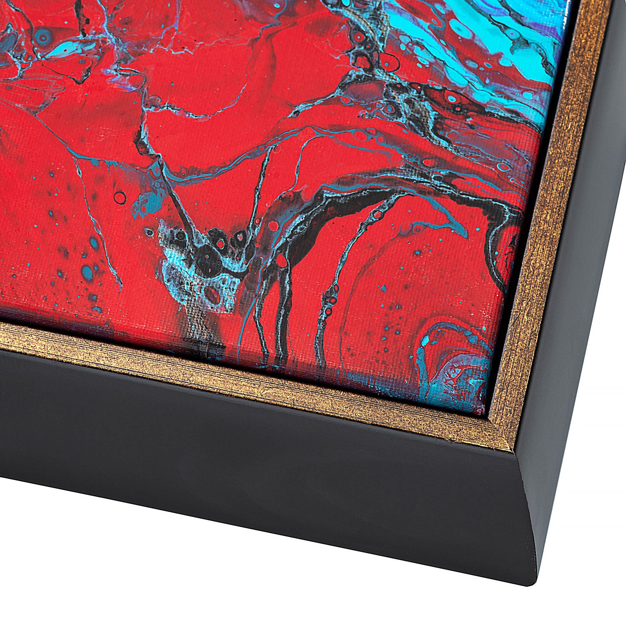 CustomPictureFrames.com 16x24 Canvas Frame Gold Solid Wood Floater Frame Width 2 Inches | Interior Frame Depth 1 3/8 Inches | Aurelio Contemporary Canvas Frame Complete with Canvas Clips & Hanging Hardware