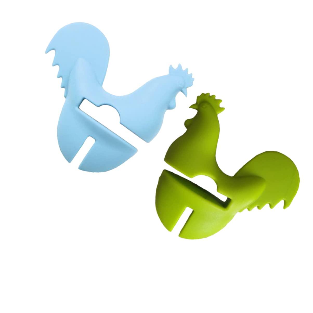 BESTonZON 6 Pcs Mini Oven Mitts Silicone Utensil Holder Oven Mittens Cartoon Pot Clip Spoon Rest Silicone Pot Lid Lifters Pot Side Clip Rest Pot Overflow Stopper Anti-scald Pot Clip The Bird