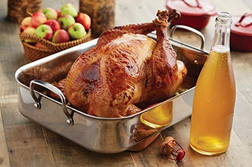 Anolon Anolon Triply Clad Stainless Steel Roaster / Roasting Pan with Rack - 17 Inch x 12.5 Inch, Silver