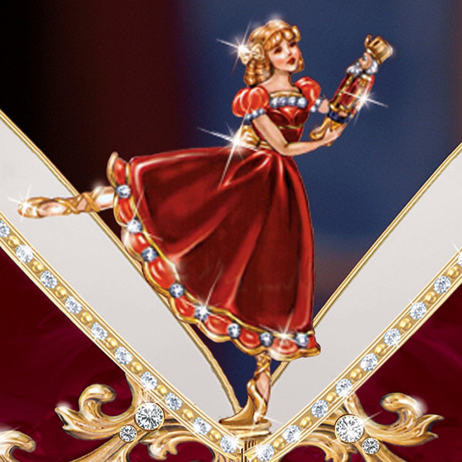 The Bradford Exchange The Nutcracker Musical Egg Christmas Decor Peter Carl Faberg-Style with More Than 100 Hand Set Simulated Gems 22k Gold Scroll Made of Heirloom Porcelain