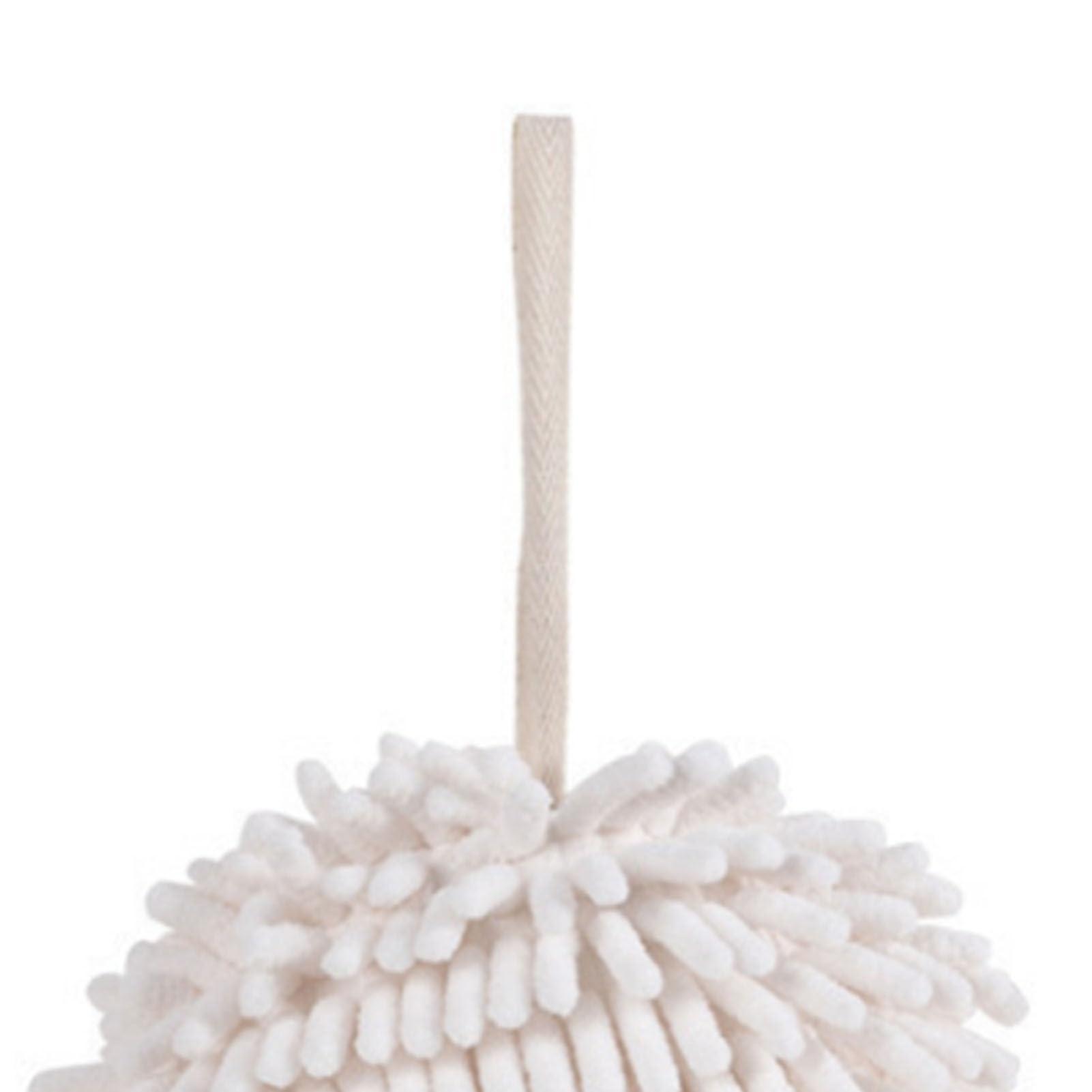 HERCHR HERCHR Chenille Hand Towel, Fuzzy Ball Towel Hanging Hand Towels Absorbent Small Towels with Loops Decorative Towels for Bathroom and Kitchen