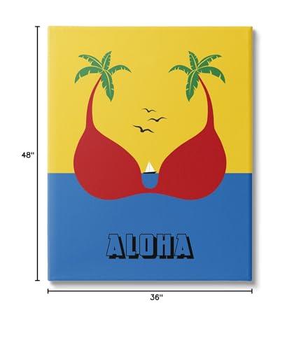 Stupell Industries Stupell Industries Tropical Aloha Saying Swimsuit Palm Trees, Design by Atelier Posters
