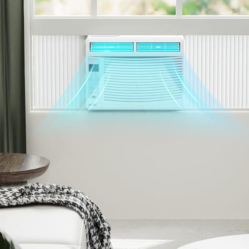 mollie mollie 6000 BTU Window Air Conditioner, ac window unit with Washable Filter, Remote, Dehumidifier, Fan, Cools Up to 250 Square Feet, 115V/60Hz