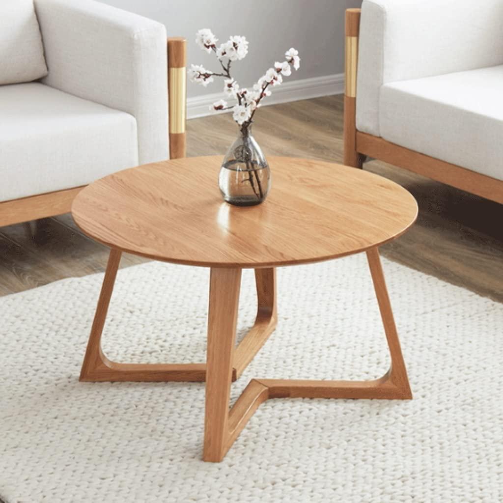 QQWW Side Table Coffee Side Table All Solid Wood Round Coffee Table Nordic Simple Modern High-end Oak End Tables Decoration Living Room Perfect Furniture