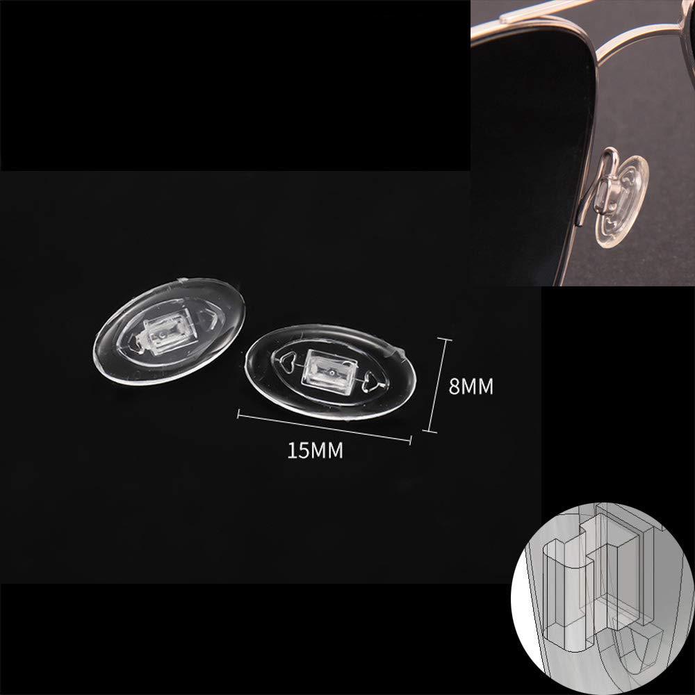 QYAJS Eyeglasses Nose Pads Pieces 15mm 5Pairs Eyewear Compatible with Oakley Sunglasses Glasses Oval Shaped Pushin Push Slide in