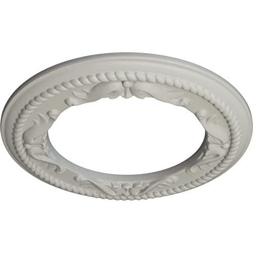 Ekena Millwork Ekena Millwork CM12MEPCF Roped Medway Ceiling Medallion, 12 1/4\"OD x 7 1/2\"ID x 7/8\"P, Hand-Painted Pot of Cream
