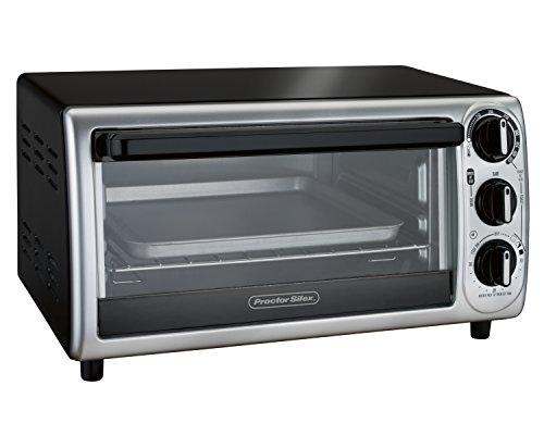 Proctor Silex Proctor Silex 4-Slice Modern Countertop Toaster Oven with Bake Pan, Black (31122)