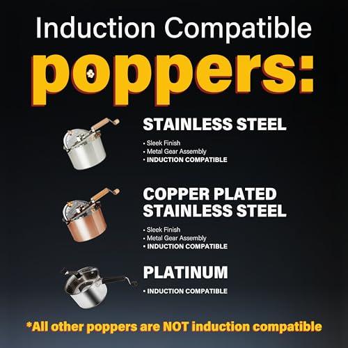 Wabash Valley Farms Original Whirley Pop Popcorn Maker - 6 Quart Stovetop Popcorn Popper With Four Popping Kits, Aluminum Popcorn Pot With Metal Gears, Wabash Valley Farms Stove Top Popcorn Maker, Popcorn Pan (Silver)