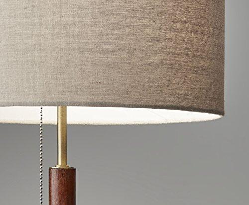 Adesso Adesso 3376-15 Hamilton Table Lamp, 26.25 in, 100W Incandescent/26W CFL, Walnut Eucalyptus Wood/Antique Brass, 1 Modern Lamp, Brown