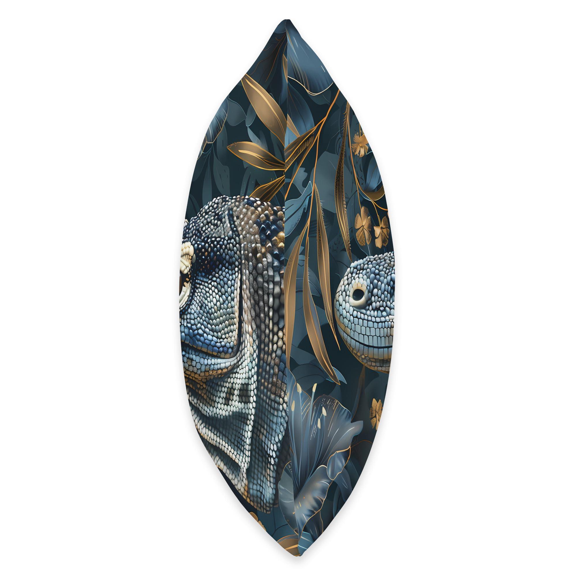 Modern Aesthetic Design Studio Komodo Dragon 2D Animal Wildlife Pattern Throw Pillow