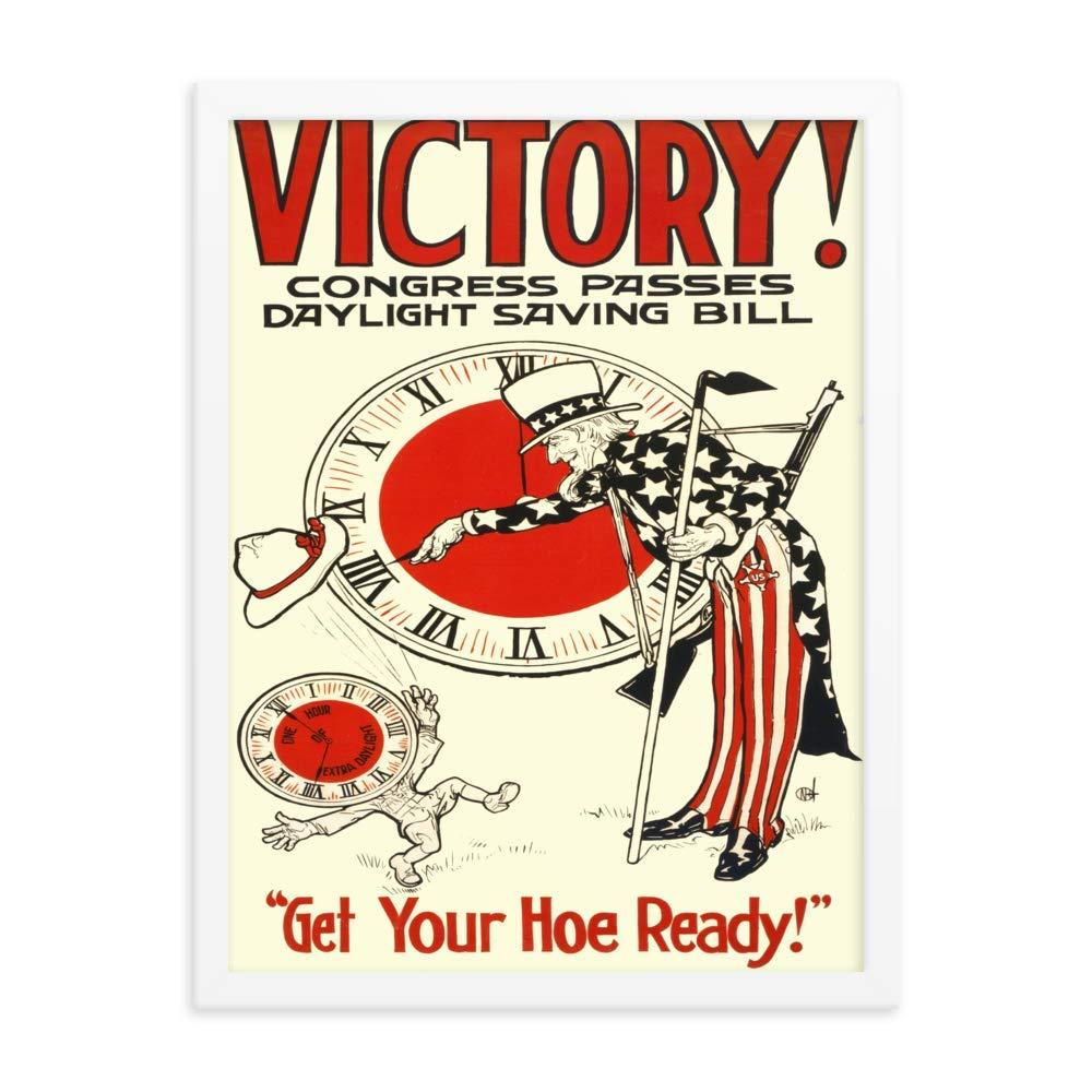 Vintage Images Vintage Poster - Daylight Savings 1375 - Enhanced Matte Paper Framed Poster (18x24) - White Frame