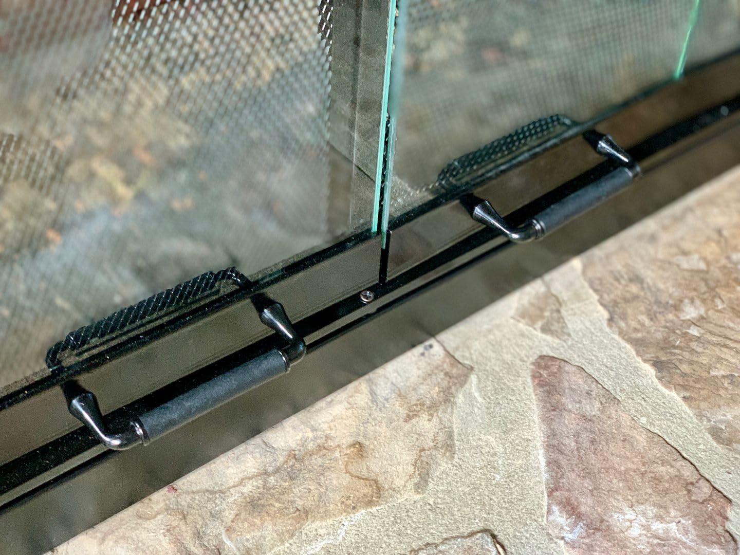 Pathline Fireplace Glass Doors for Majestic Fireplace Model BE42 (Black Finish)