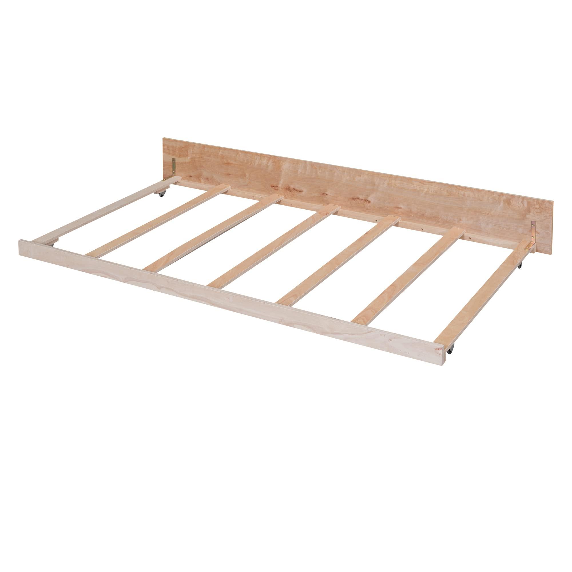 Tdewlye Full Size Wooden House Bed with Twin Size Trundle and Roof,Platform Bed with Headboard and Footboard,for Kids Teens Girls Boys Bedroom (Natural@z, Full)