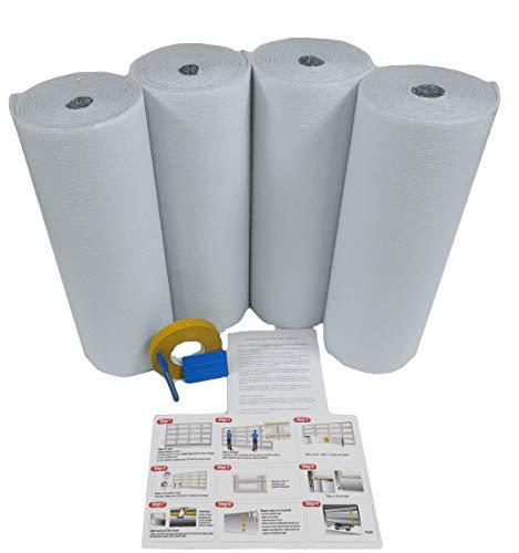 AES US Energy Products NASATECH White (Pre-cut 16 Section Panel) 2 Two Car Garage Door Insulation Foam Kit (Fit garages upto 16L x 8W) made in USA increases R Value