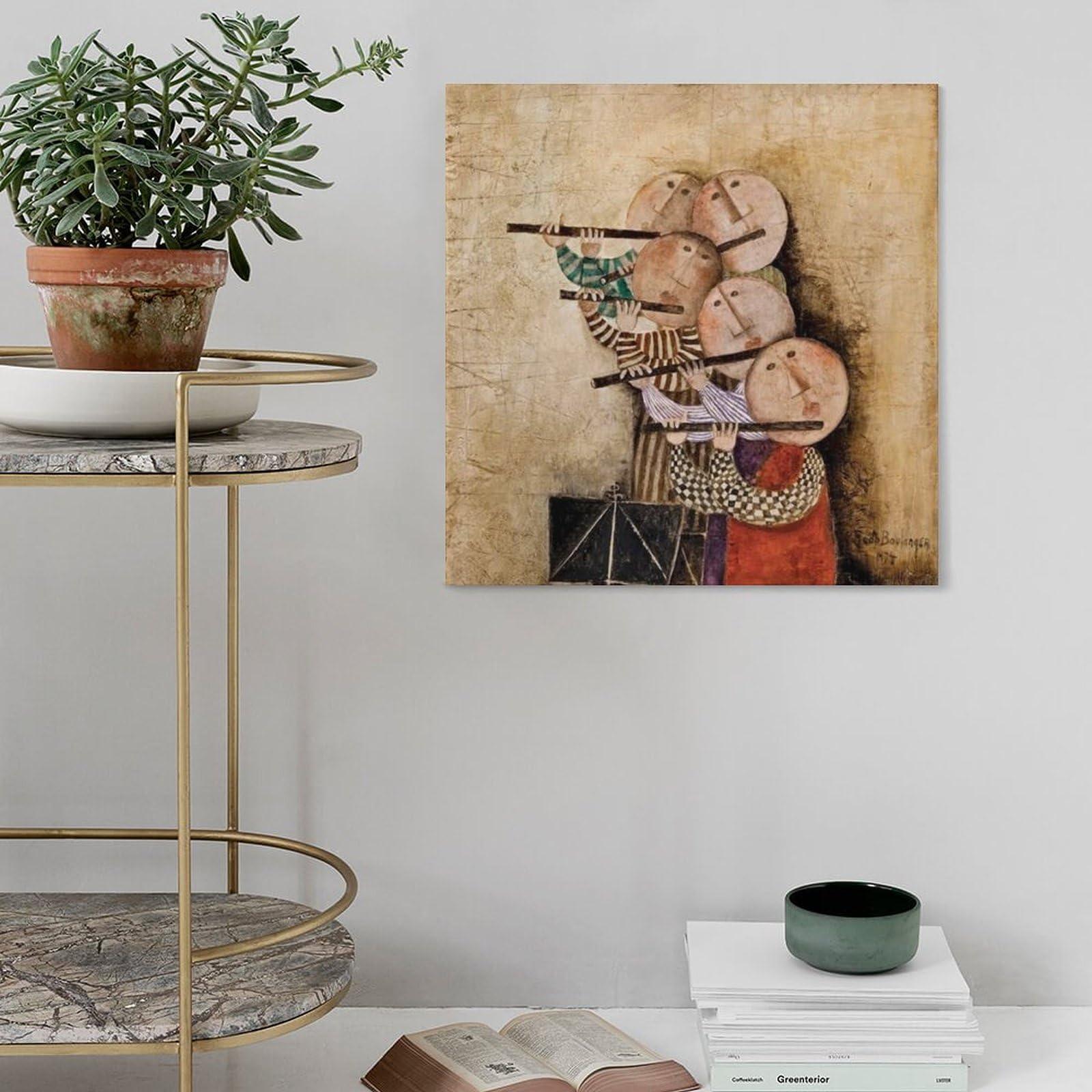 PANER PANER Graciela Rodo Boulanger Prints Paintings Flutes Noir 1974 Print Photo Art Painting Canvas Poster Home Decorative Bedroom Modern Decor Posters Gifts 12x12inch(30x30cm), Frame-style