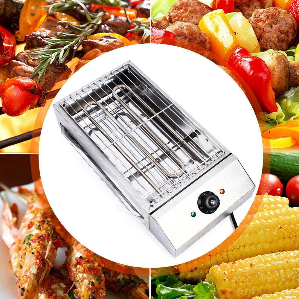 GDAE10 Electric Griddles, Stainless Steel Barbecue Grill Machine GDAE10 Smokeless Oven Pan BBQ Multifunctional Tabletop Heating for Party Home Kitchen Restaurant Indoor Outdoor 2800W (2800W 16.7*10\" Electric)