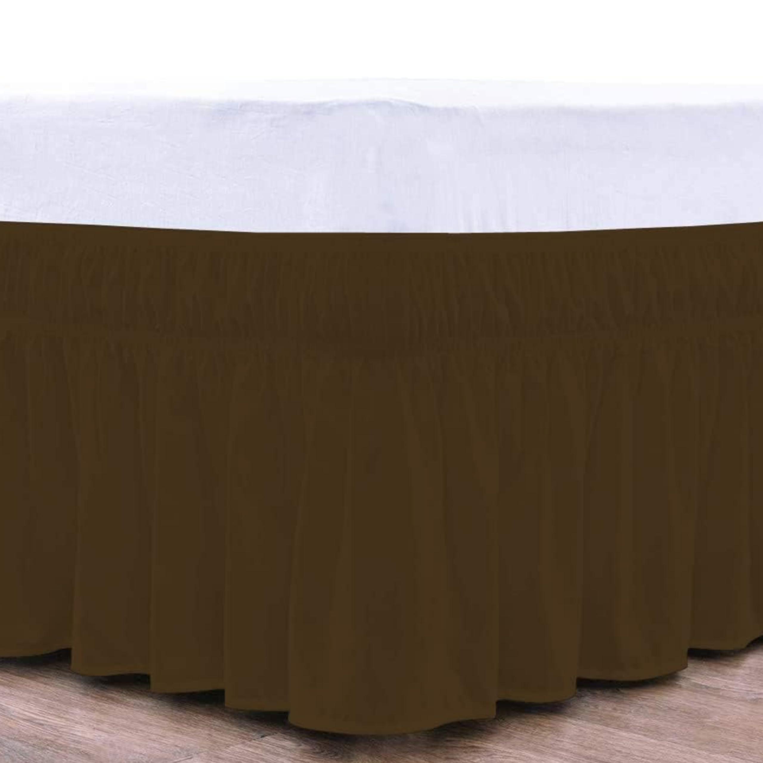 HIGH LANE BEDDING HIGH LANE BEDDING Full Wrap Around Bed Skirts with 14\"\" Drop - Three Sides Fabric Adjustable Elastic Dust Ruffle Silky Soft -800 TCPure Cotton Bed Skirt with 14\"\" Drop-Full(54\"\"X 75\"\") Chocolate